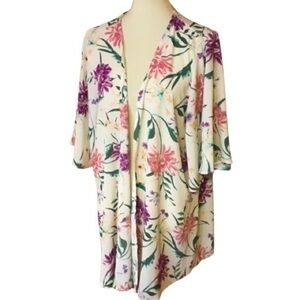 Feminine floral boho kimono cover up